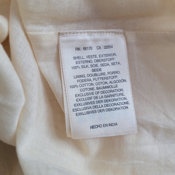 Anthropologie Moulinette Soeurs Angelic Cream Beaded Silk Dress Embroidered Sz 4 - Picture 15 of 16